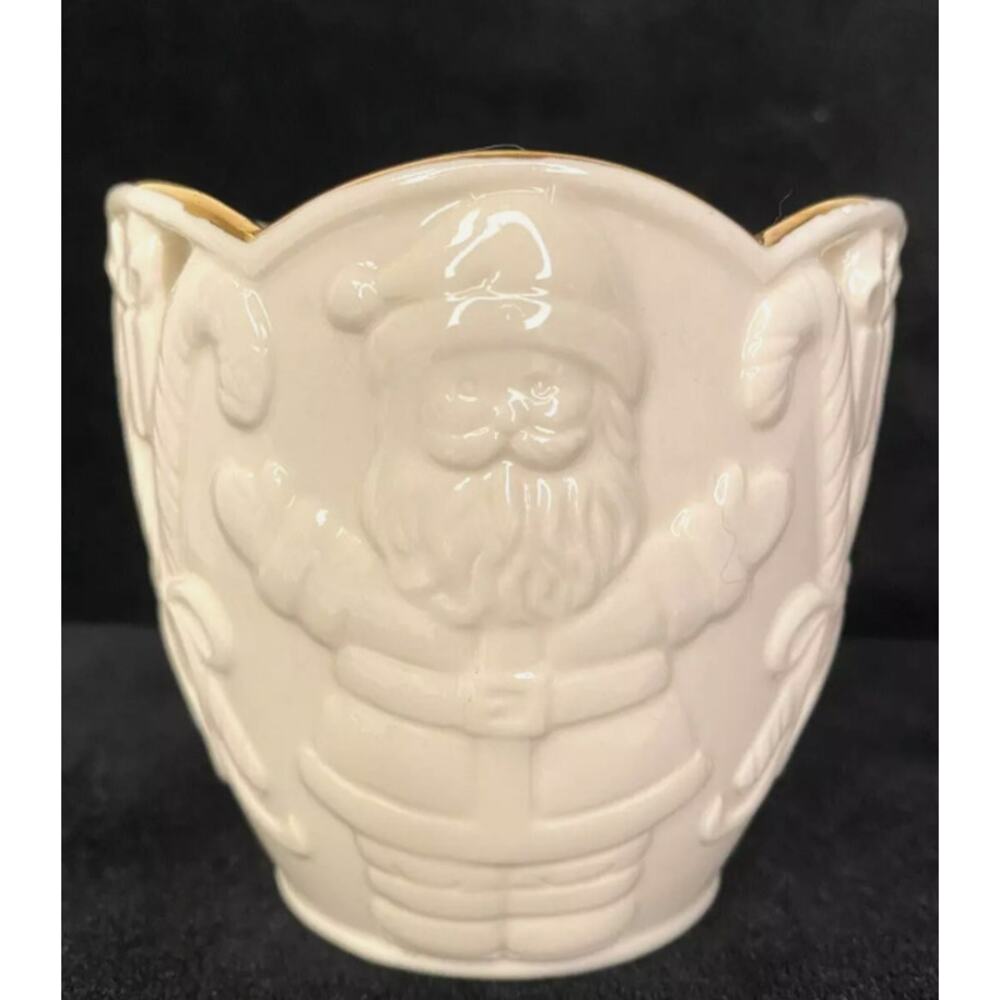 Lenox Christmas Santa Candy Cane Votive Merry Lights Votive Candle Holder NIB